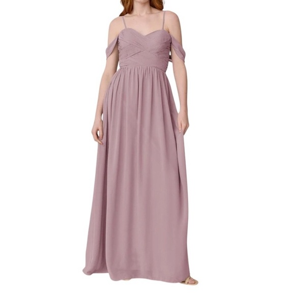 Revelry Dresses & Skirts - NWT Revelry Kennedy Chiffon Convertible Maxi Dress In Mauve 46” Length Size 12